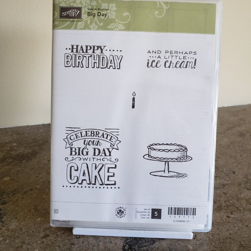 Stampin' Up! 'BIG DAY' Cling Stamp Set (Used)